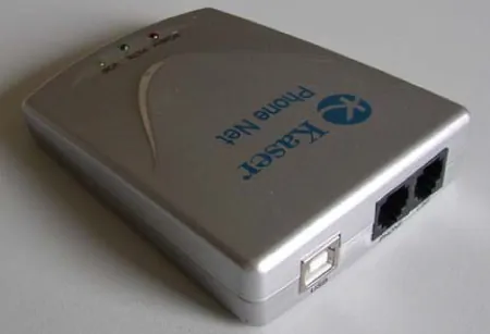 USB 2in1 device for connection of Skype and PSTN lines with analogue phone, by KASER