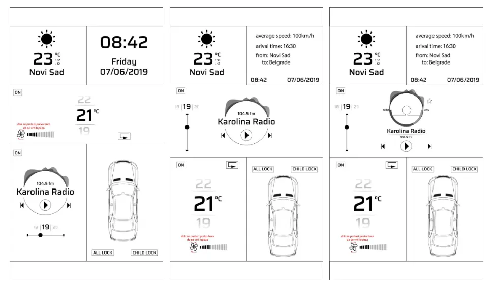 Driver-centered HMI solution, internal project - Layout examples Driver-centered HMI solution, internal project - Layout examples